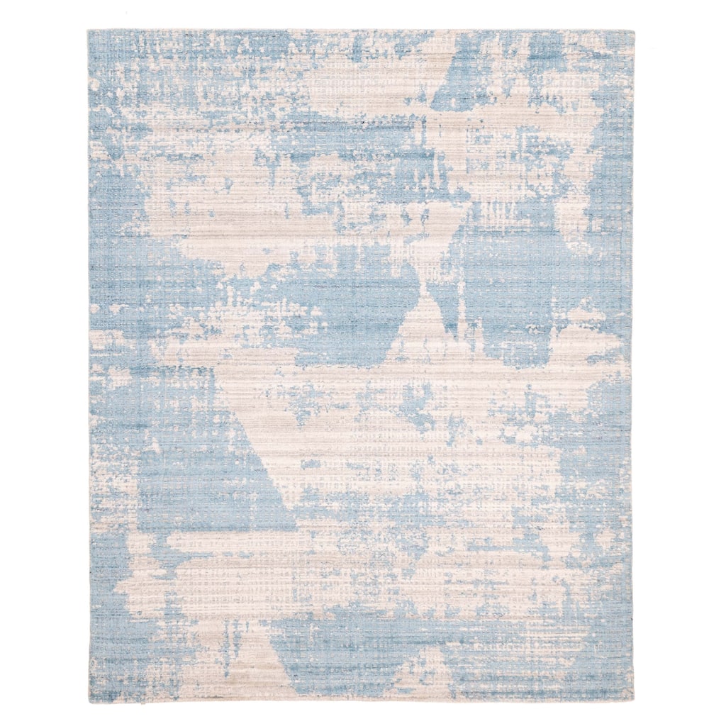 ECARPETGALLERY Hand Loomed Elysian Sky Blue Rug - 8'1 x 9'10