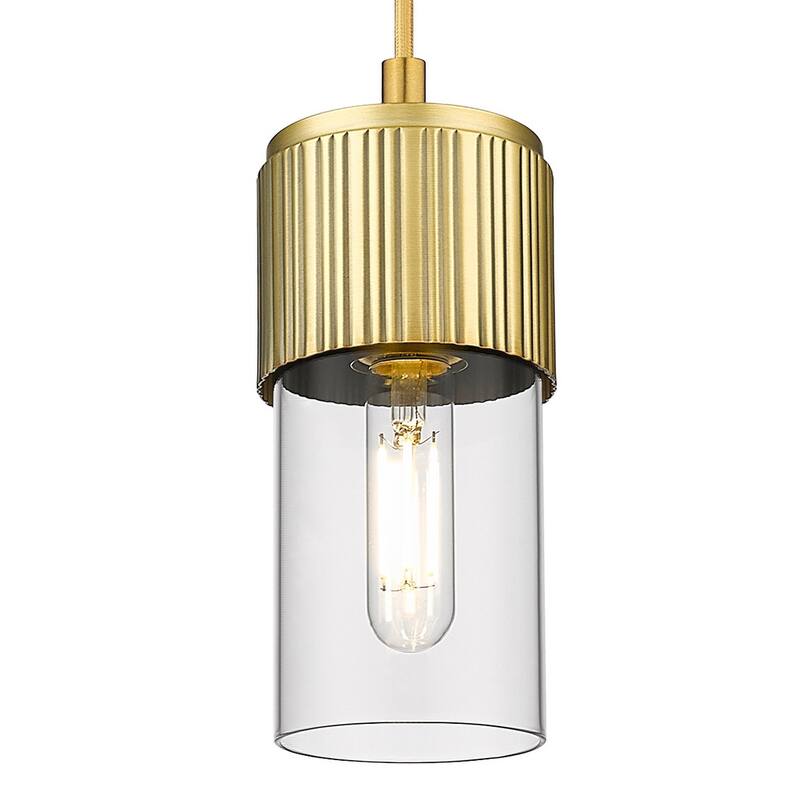 Innovations Lighting 428-1P-G428-7CL Bolivar 7" Tall Mini Pendant with - Brushed Brass