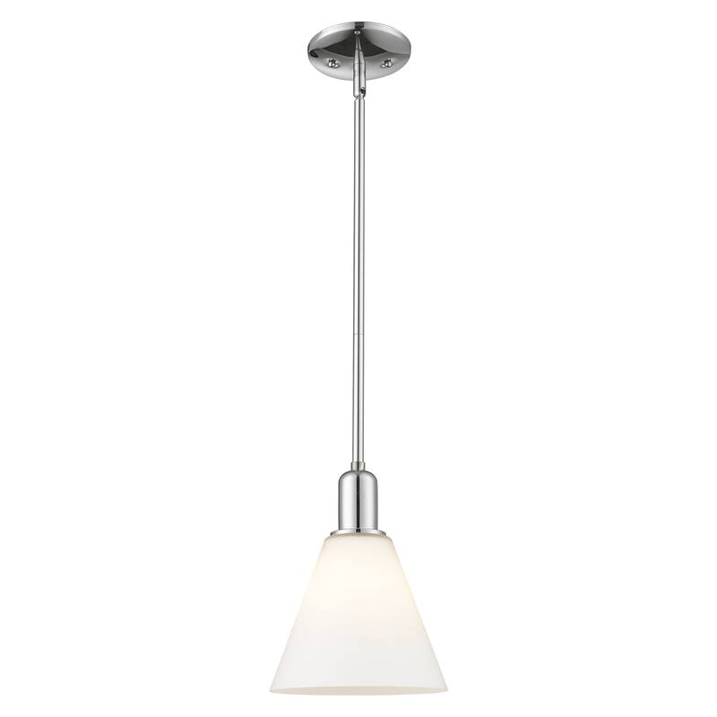 Innovations Lighting Endless Possibilities Arcadia - Berkshire Glass - 1 Light 8" Stem Hung Mini Pendant - Polished Chrome/Matte White
