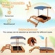 preview thumbnail 6 of 7, 3-in-1 Wooden Sandbox with Canopy Table Bench and Storage Bins Outdoor Playset for Kids - 81" x 49" x 51"