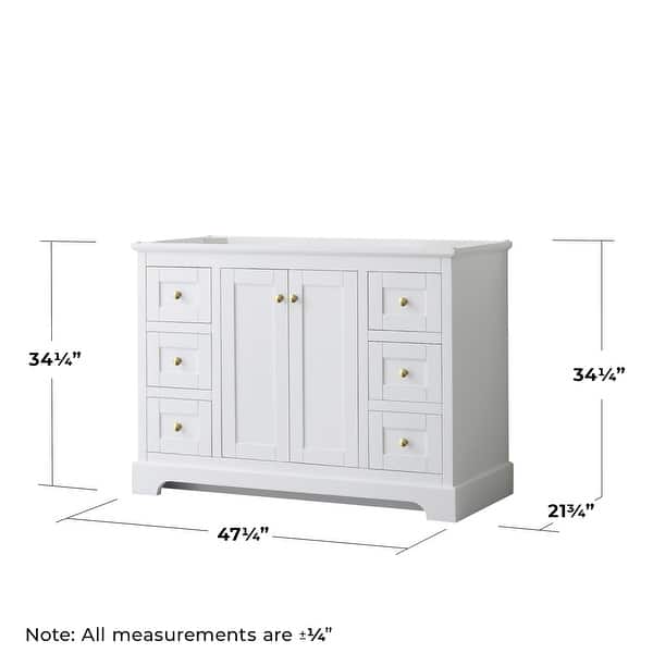 dimension image slide 0 of 6, Wyndham Collection Avery 48" Single Free Standing Vanity Cabinet Only