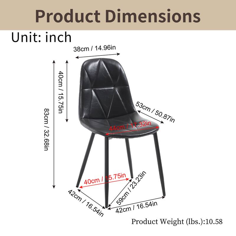 Ergonomic Dining Chairs - 330LB Capacity, Water-Resistant, Set of 2/4