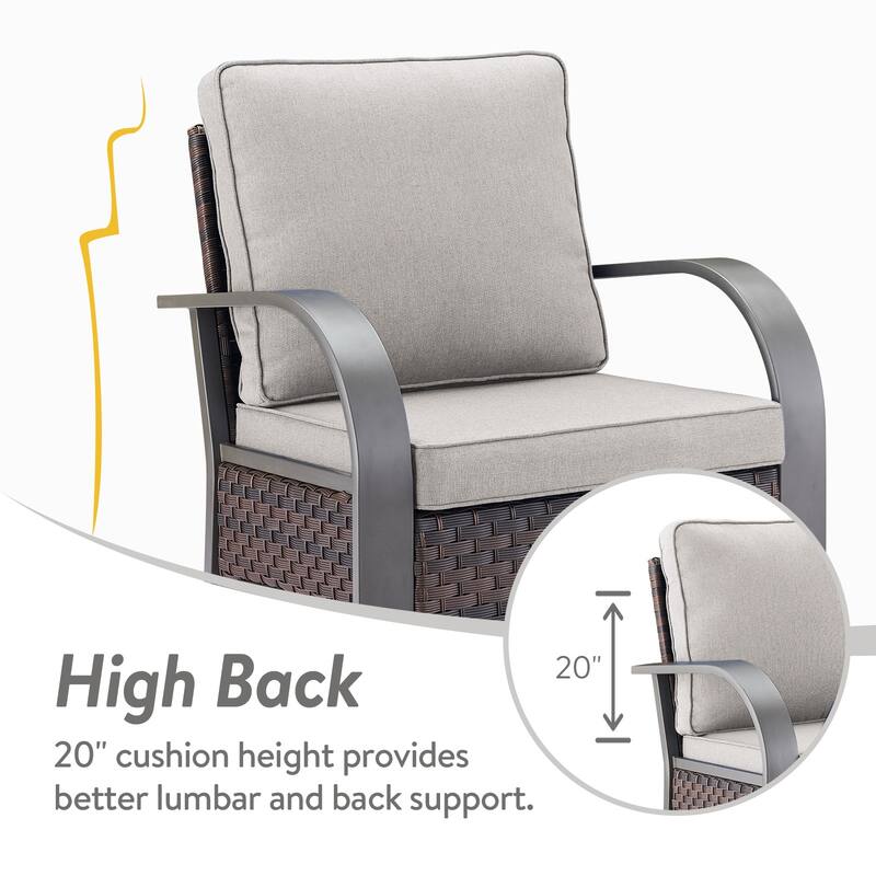 Gymojoy Industrial Style Outdoor Wicker Patio Chairs Set of 2