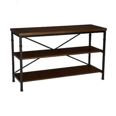 Powder Coated TV Stand With Shelves - 50" - Black