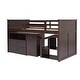 preview thumbnail 14 of 18, Espresso Twin Pine Loft Bed with Storage Steps and Movable Desk