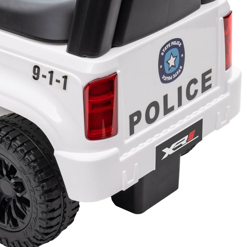 Imaginative Play Kids Ride On Police Car with Built in PA System Anti Tip and Storage Be Used for Toddlers Outdoor Adventures