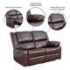 preview thumbnail 16 of 21, Contemporary Upholstered Recliner Loveseat with Headrests and Armrests - 56"W x 35" - 64"D x 38"H