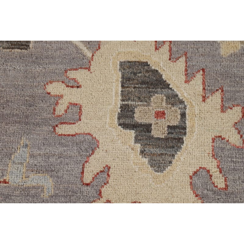 Hand Knotted Oriental 100% Wool Carpet Transitional All-Over Greys & Charcoal Oushak Area Rug - 9' 9'' X 8' 1''