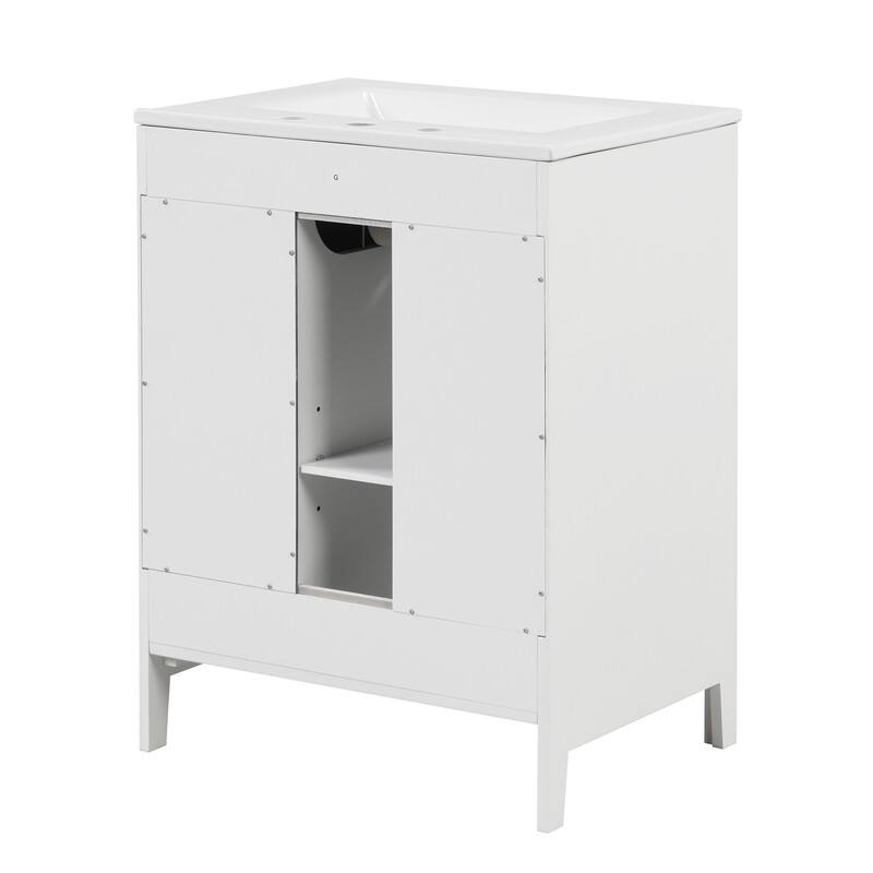 24" Bathroom Vanity Cabinet with Sink,Two Drawers and Door