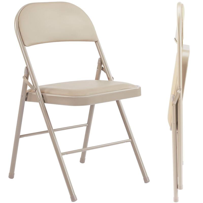 Rossetta Modren Subdued Sophisticated Design Leather Padded Folding Chairs Set of 2, Easy to Use and Store