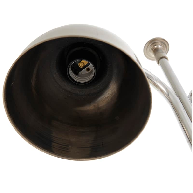 Silver or Brass Stainless Steel Desk Lamp with Dual Shades