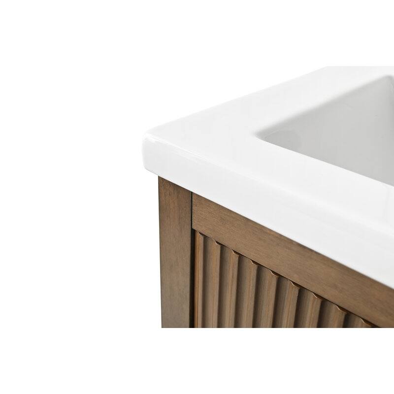 Vanity Art 24" Single Sink Bathroom Vanity Cabinet with Ceramic Top