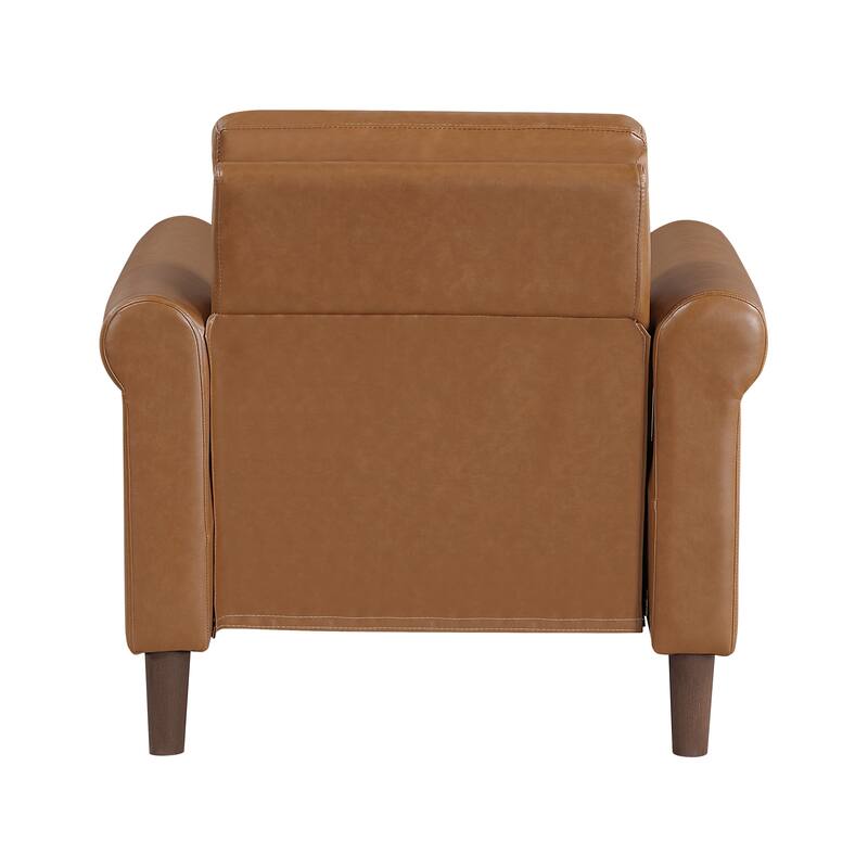 Fremont & Park Frances Faux Leather 3-Piece Living Room Set - Brown Finish Feet