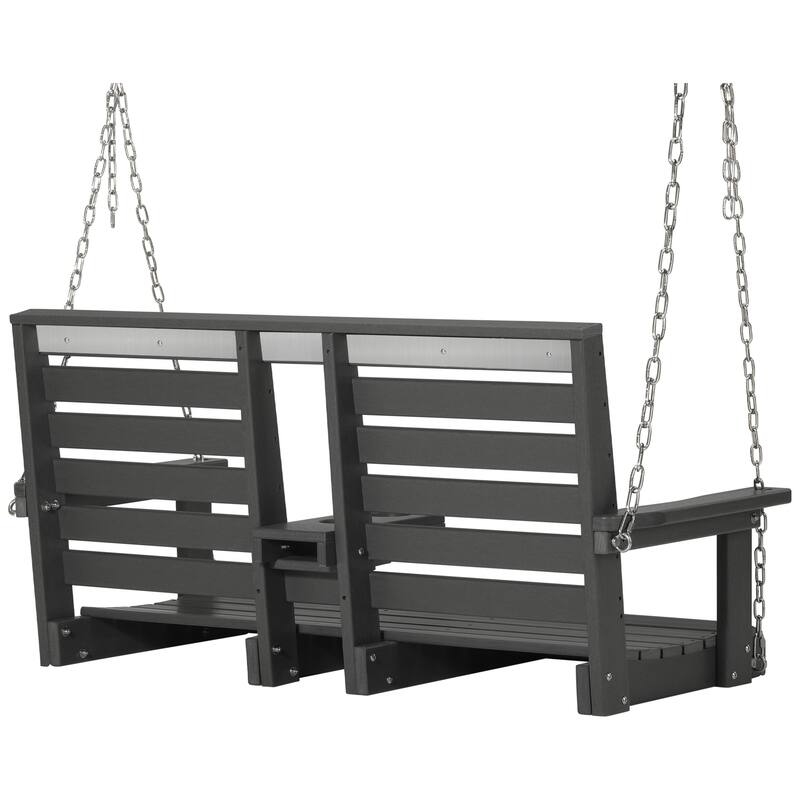 Nashville Poly 54 Inch Porch Swing with Folding Cup Holder