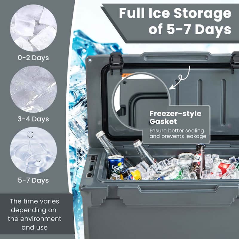 30 QT Rotomolded Cooler Portable Ice Chest Ice Retention for 5-7 Days