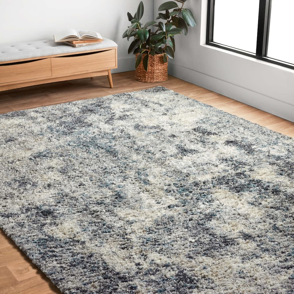 Alexander Home Modern & Modern Abstract Marble Shag Area Rug