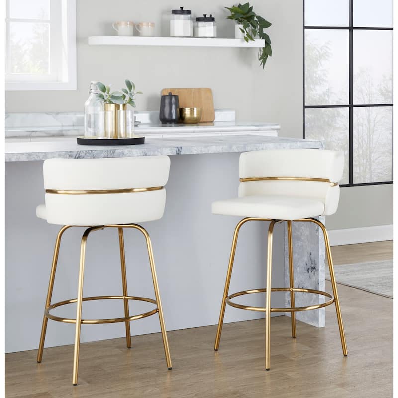Silver Orchid Lena 26" Fixed-Height Counter Stool (Set of 2)
