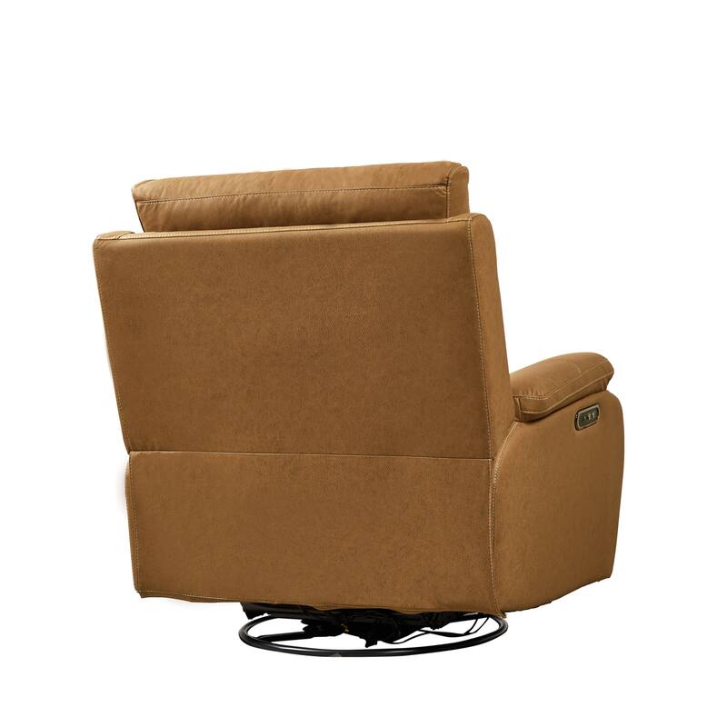 Dual Motor Power Swivel Recliner with 240° Rotation, Adjustable Headrest, USB Charging, Infinite Recline & Footrest