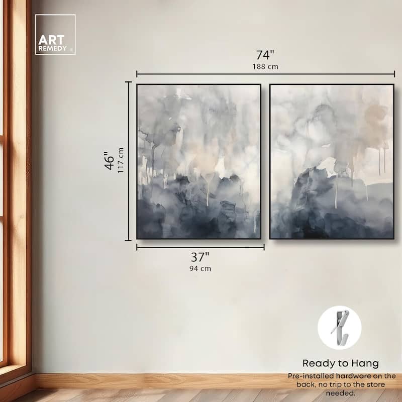Muted Ocean Hues Canvas Set of 2 by Art Remedy