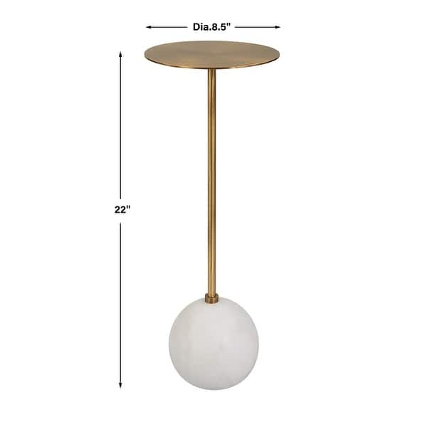 Uttermost Gimlet White Drink Table - 8.5"W x 22"H x 8.5"D