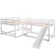 preview thumbnail 6 of 25, L-Shaped Full and Twin Size Wooden Bunk Bed with Slide and Short Ladder