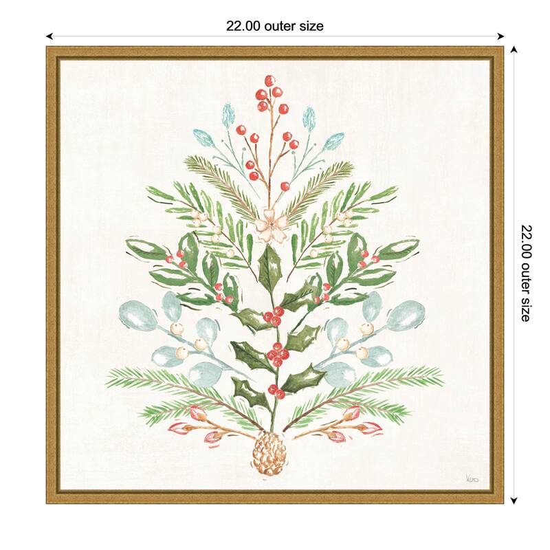 Elegant Holiday V by Veronique Charron Framed Canvas Wall Art Print - 22 x 22 in