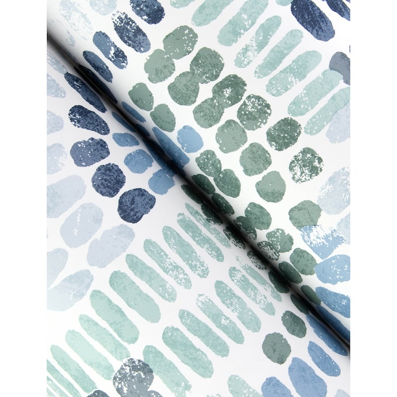 A-Street Prints Wanderer Blueberry Mosiac Wallpaper