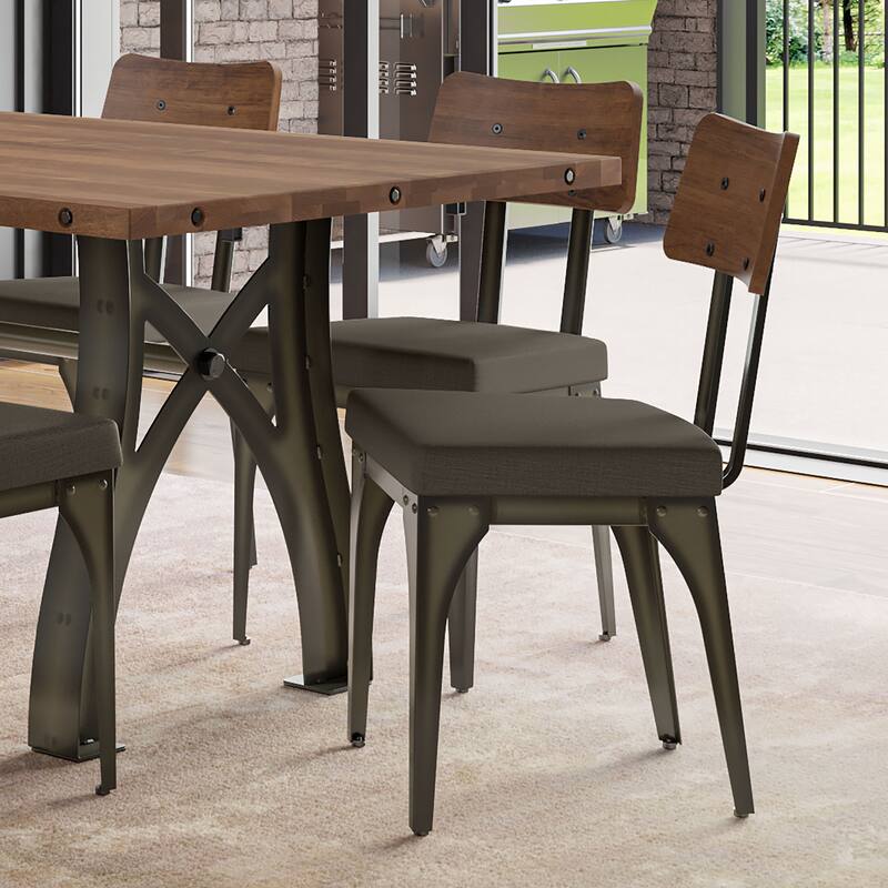 Amisco Sierra Solid Wood Table and Symmetry Chairs Dining Set