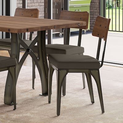 Amisco Symmetry Set of 2 Upholstered Dining Chairs with Wood Backrest