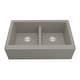 preview thumbnail 1 of 56, Karran Farmhouse Apron Front Quartz Double Bowl Kitchen Sink Concrete