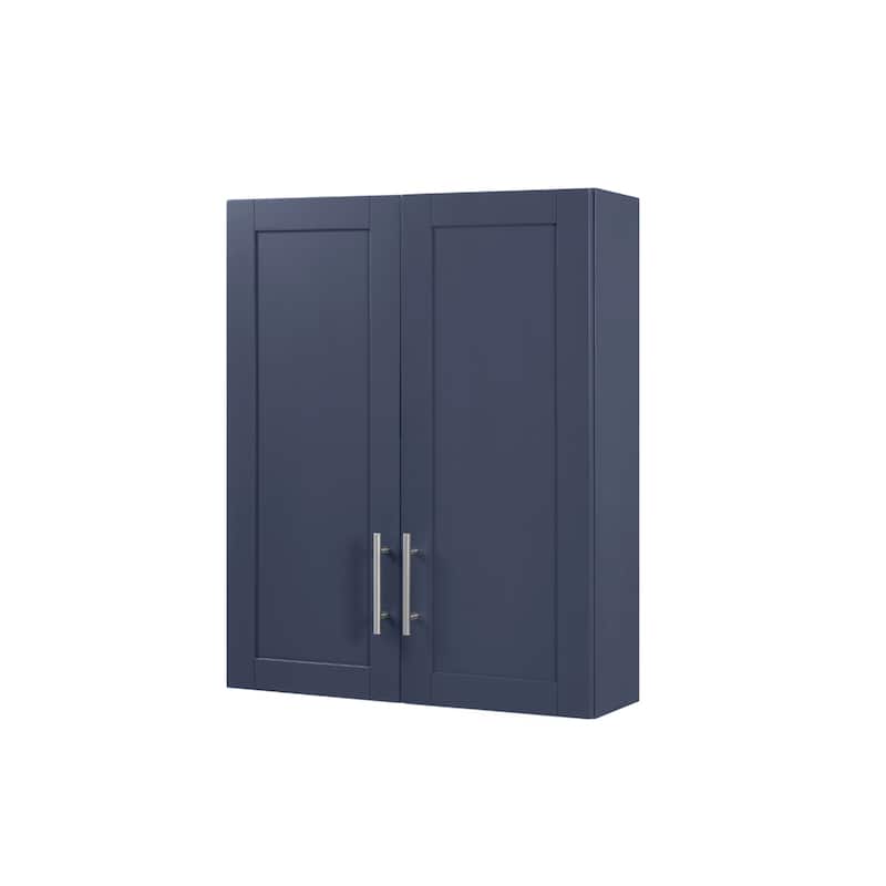 Elegant Wall-Mounted Cabinet with Adjustable Doors - Blue