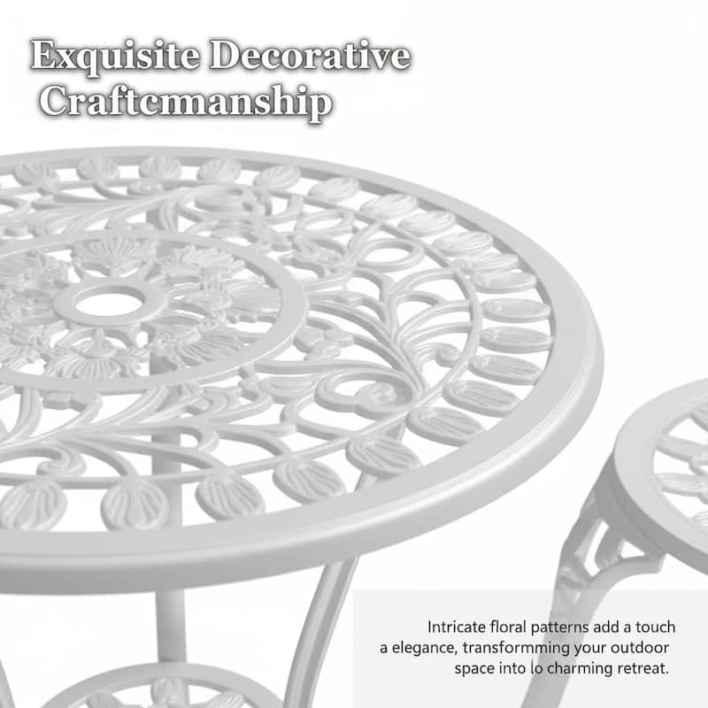 Modern 3-Piece Outdoor Bistro Set with Chairs and Table