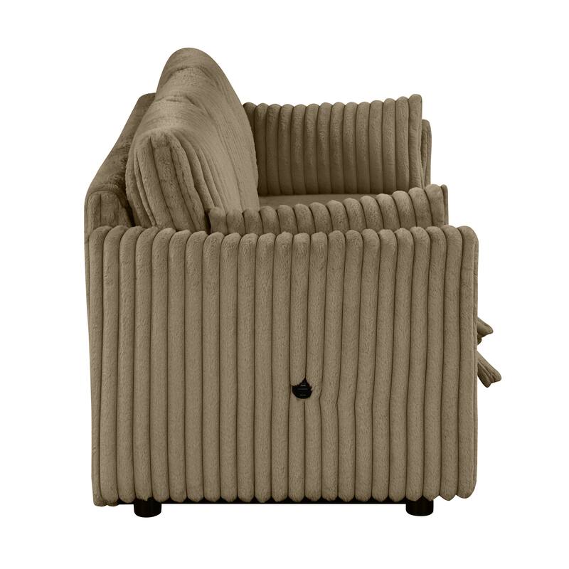 Modern Fabric Sleeper Sectional with USB and 2 pillows
