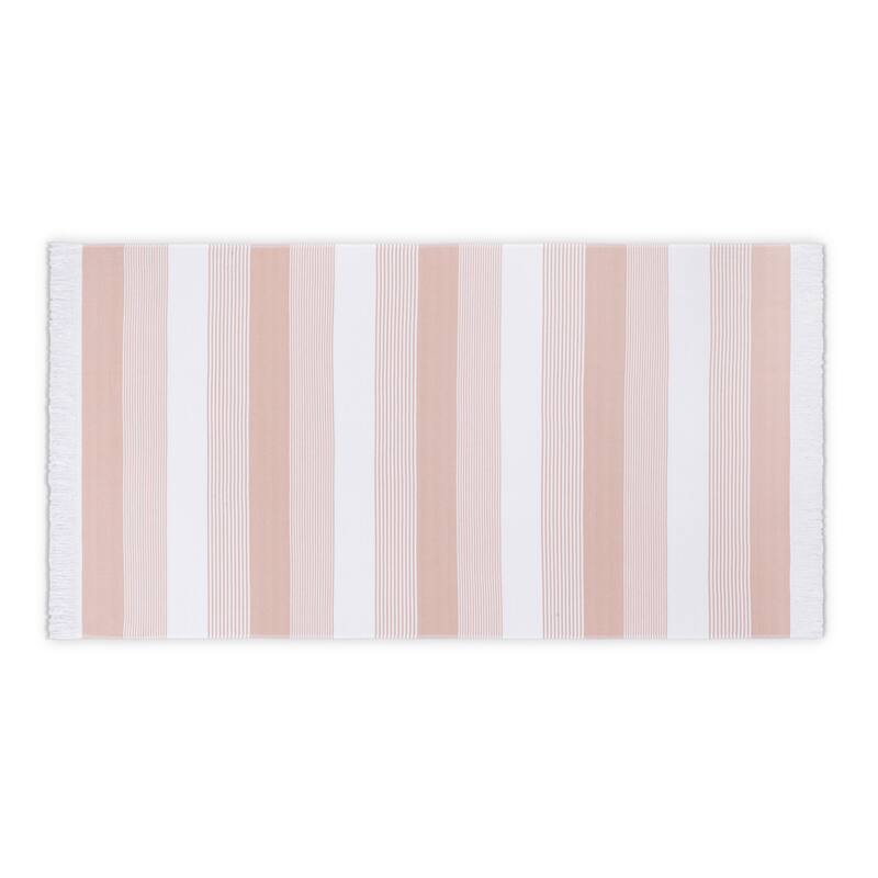 Karina Herringbone Pestemal - White/Misty Rose