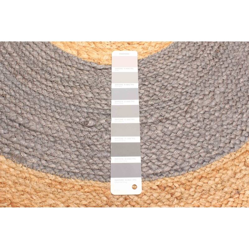 ECARPETGALLERY Braided Weave Palas Denizli Dark Grey Jute Rug - 3'0 x 3'0