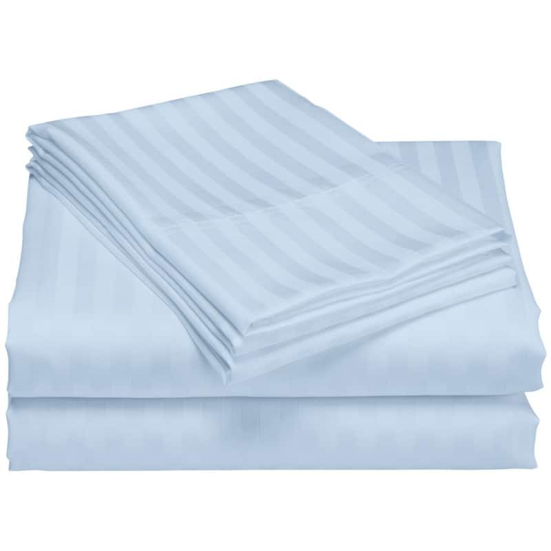 1200 Thread Count Cotton Deep Pocket Luxury Hotel Stripe Sheet Set
