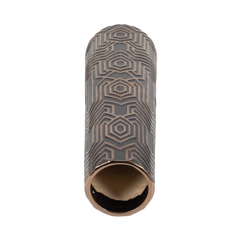 Clay Geometric Contemporary Decorative Vase
