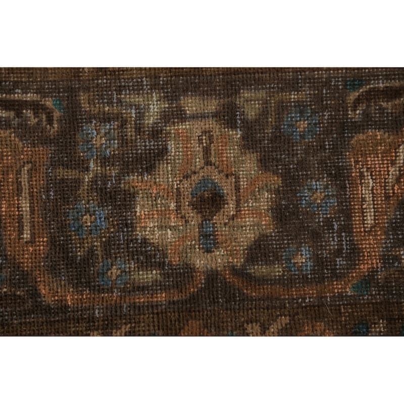 Orange Medallion Tabriz Persian Area Rug Hand-Knotted Wool Carpet - 9'7"x 12'10"