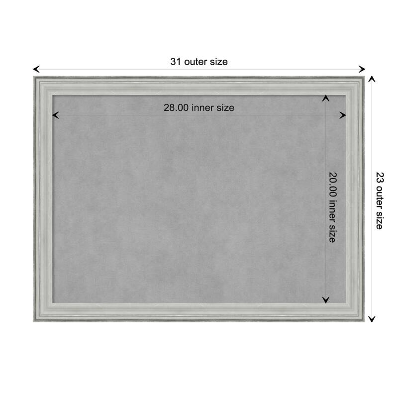 Amanti Art Bel Volto Silver Framed Magnetic Board - Board Size 28x20