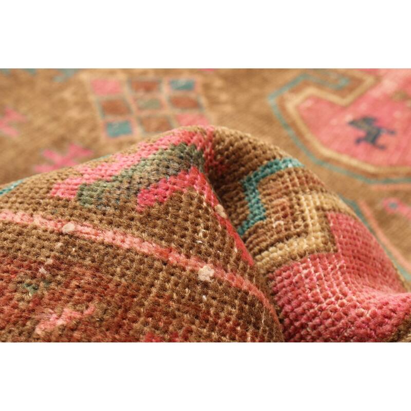 ECARPETGALLERY Hand-knotted Antalya Vintage Dark Pink Wool Rug - 3' 10" x 10' 4"