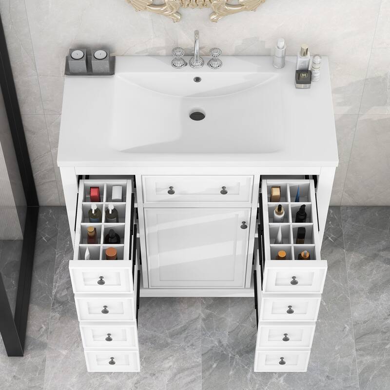 Bathroom Vanity with Sink Combo, One Cabinet and Six Drawers