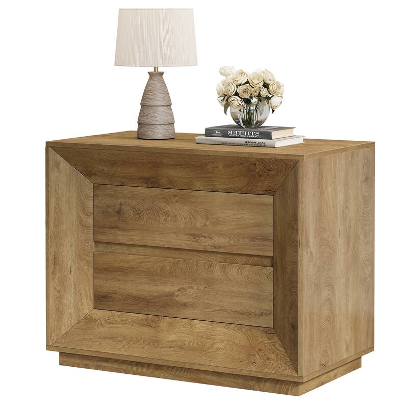 Oversized Wide Nightstand Set of 2, 35.4" Large Night Stand with Drawers