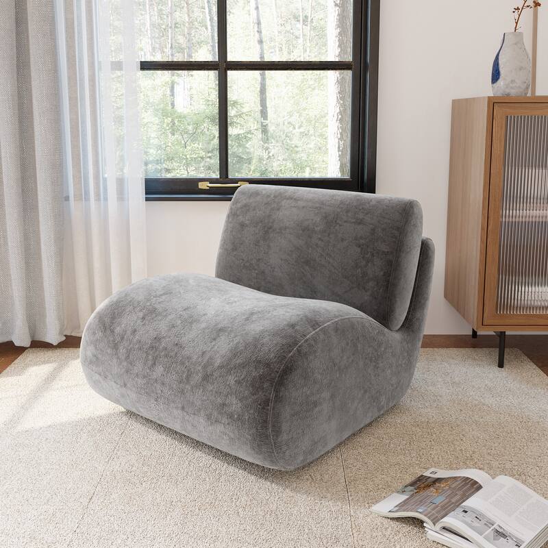 DREAMSIDEA Low Back Upholstered Swivel Accent Chair
