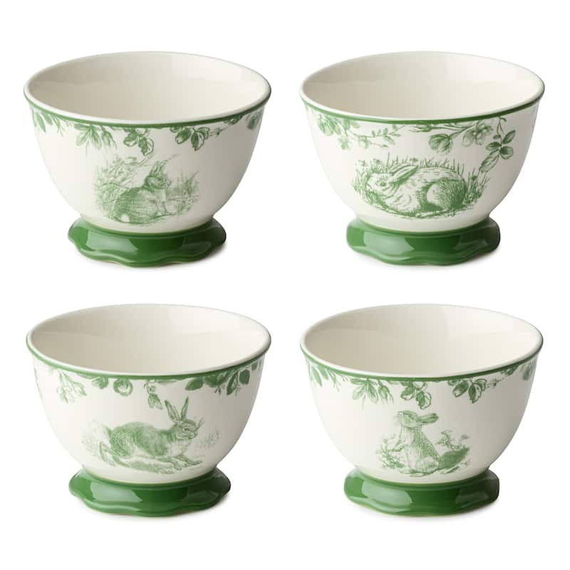 Certified International Le Jardin Set of 4 Ice Cream Bowl 5.25" x 3" 4 asst - 5.25"W x 5.25"D x 3.5"H