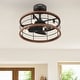 preview thumbnail 1 of 11, Hunter 22 inch Bridgette Fandelier Ceiling Fan w/ Light, Remote - Modern, Industrial, Farmhouse - Small Spaces Matte Black