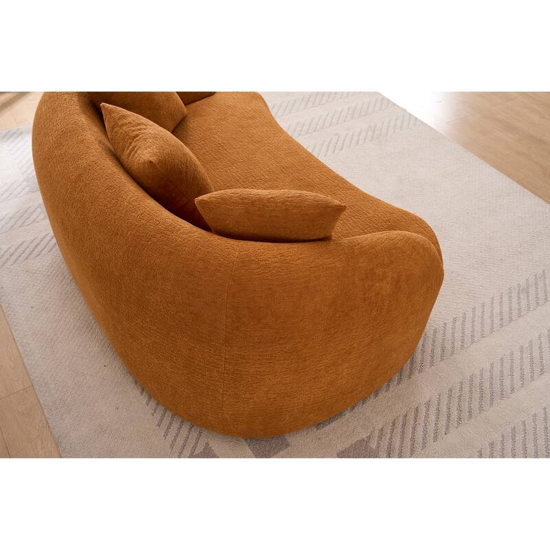 LY-049S Curved Modern Boneless Sofa Loveseat, Backrest Upgrade