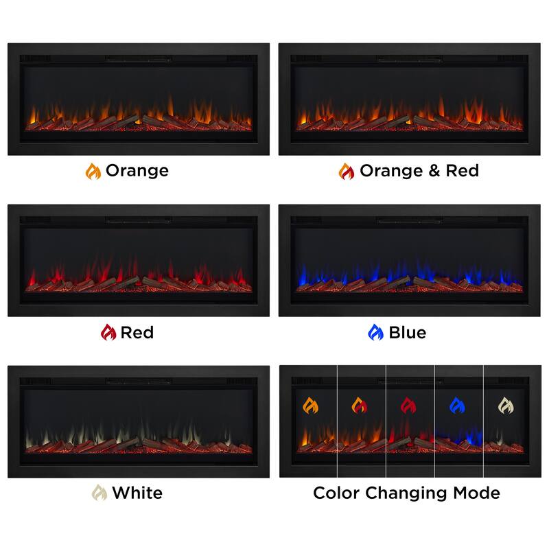 Wall Mount or Recessed Electric Fireplace Insert 48.88" by Real Flame