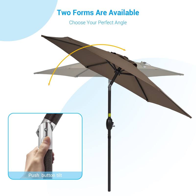 Bonosuki 7.5-foot Waterproof Sunshade Canopy Patio Umbrella