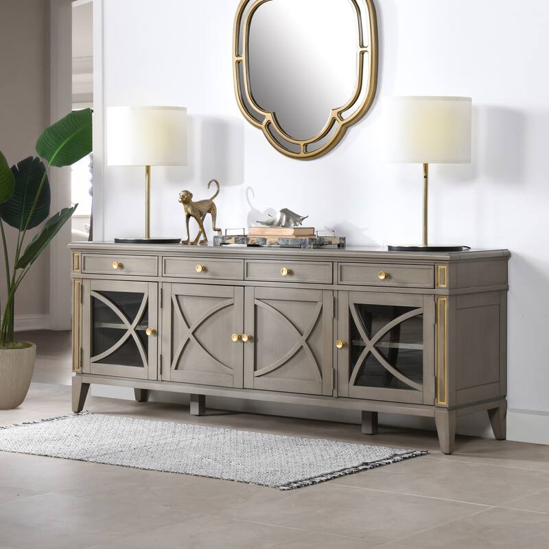 Dauphin 71" Grey Cashmere Wood TV Stand Storage Display Console Table