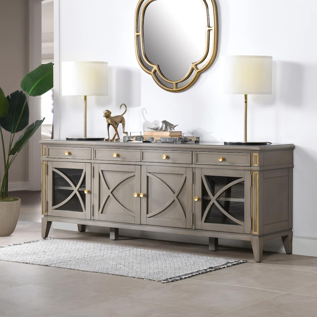 Dauphin 71" Grey Cashmere Wood TV Stand Storage Display Console Table